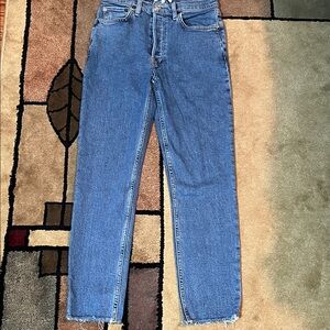 Re/Done Trendy 90s High Rise Ankle Crop Jeans (size: 28)